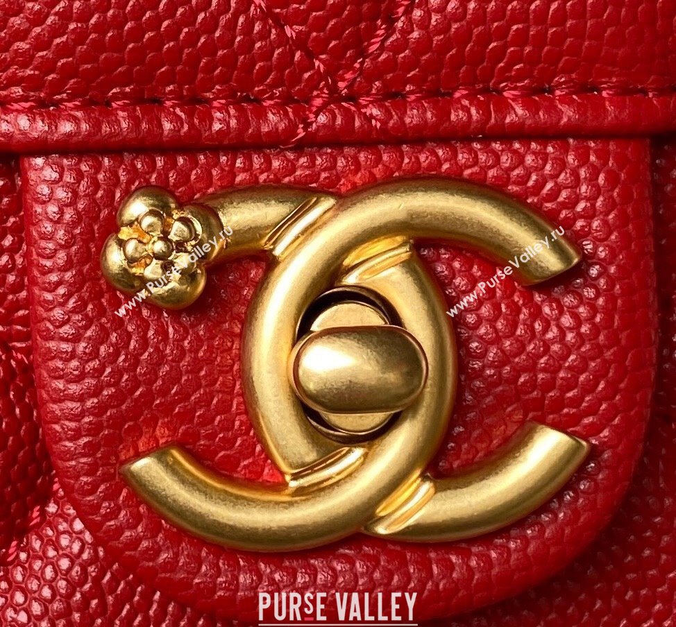 Chanel Grained Calfskin & Gold-Tone Metal Chain Flap Bag AS4431 Red 2023 (jiyuan-23111708)
