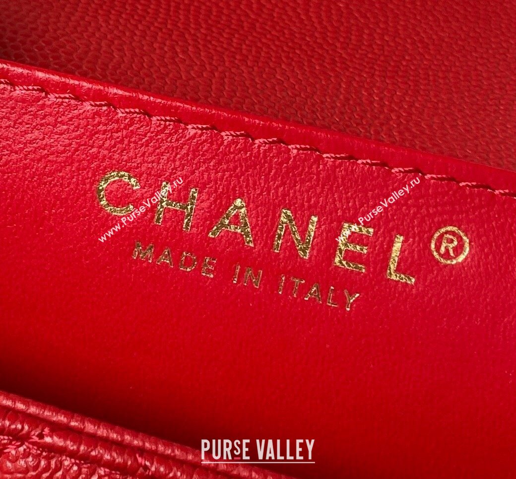 Chanel Grained Calfskin & Gold-Tone Metal Chain Flap Bag AS4431 Red 2023 (jiyuan-23111708)
