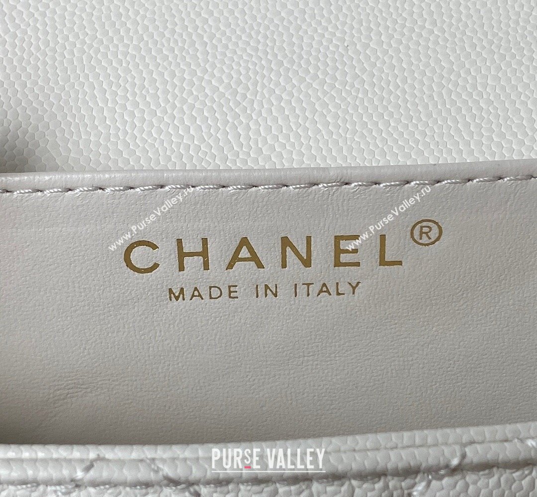 Chanel Grained Calfskin & Gold-Tone Metal Chain Flap Bag AS4431 White 2023 (jiyuan-23111707)