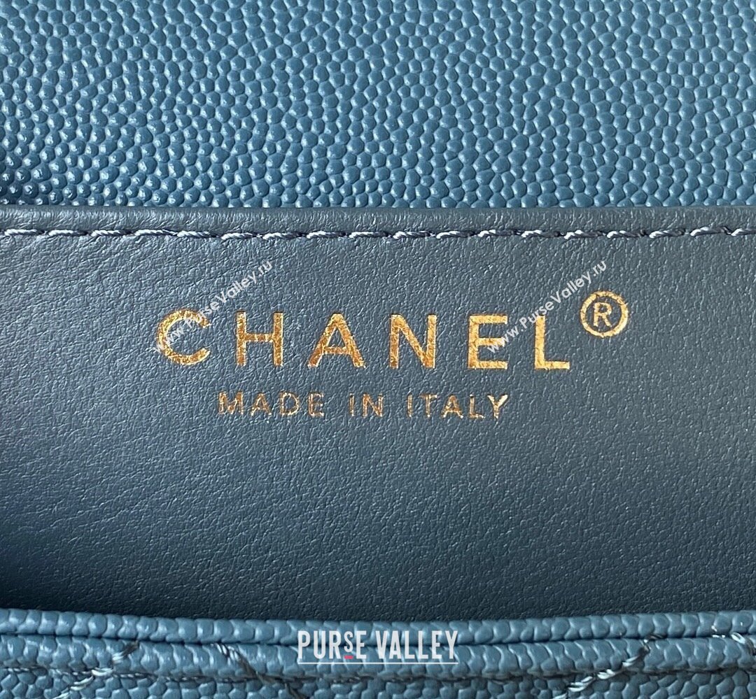 Chanel Grained Calfskin & Gold-Tone Metal Chain Flap Bag AS4431 Blue 2023 (jiyuan-23111710)