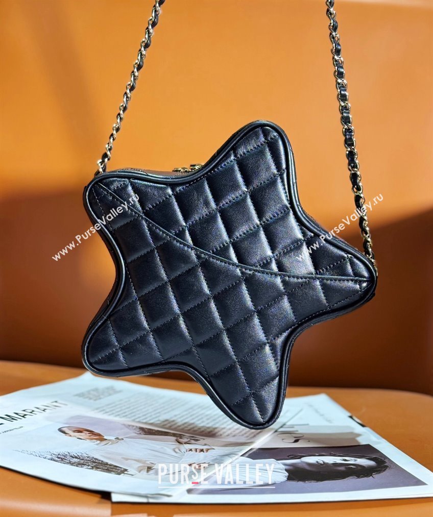 Chanel Lambskin & Gold-Tone Metal Star Handbag AS4579 Black 2023 (jiyuan-23111601)