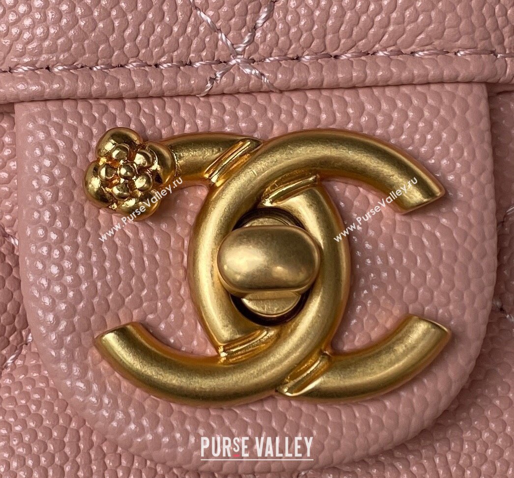 Chanel Grained Calfskin & Gold-Tone Metal Chain Flap Bag AS4431 Pink 2023 (jiyuan-23111709)