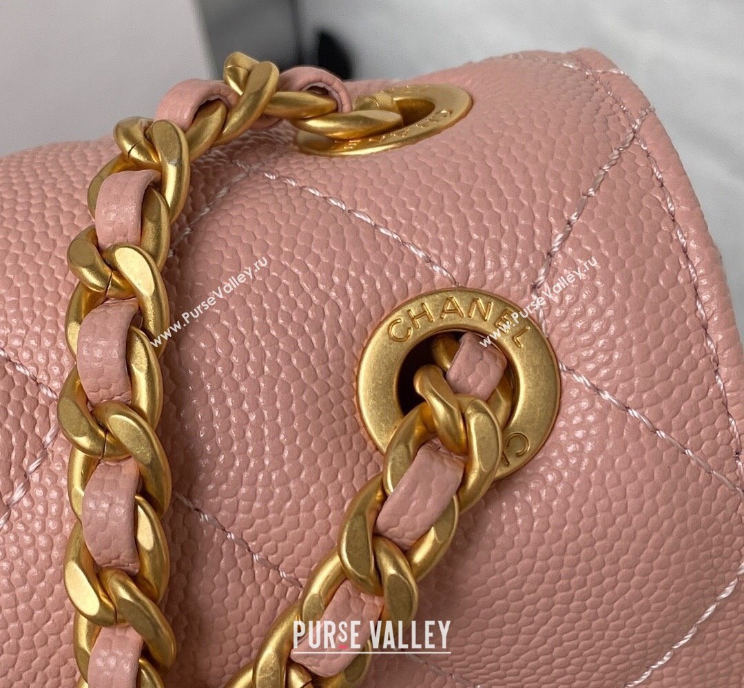 Chanel Grained Calfskin & Gold-Tone Metal Chain Flap Bag AS4431 Pink 2023 (jiyuan-23111709)