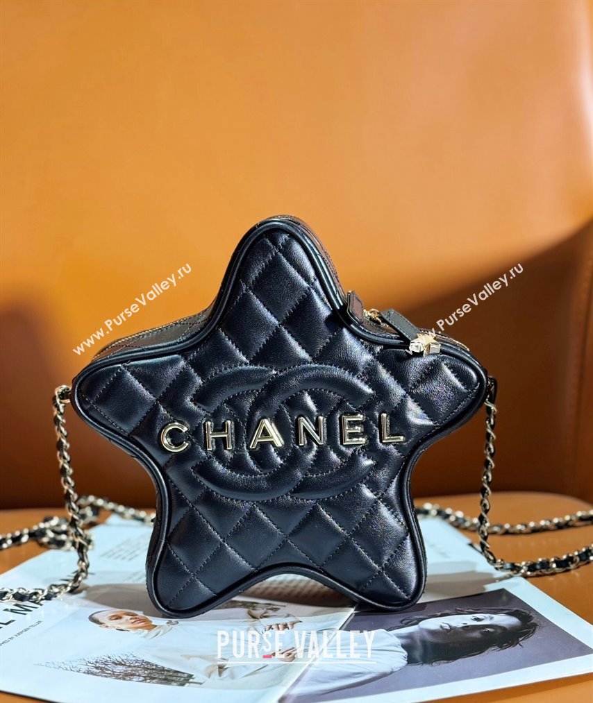 Chanel Lambskin & Gold-Tone Metal Star Handbag AS4579 Black 2023 (jiyuan-23111601)