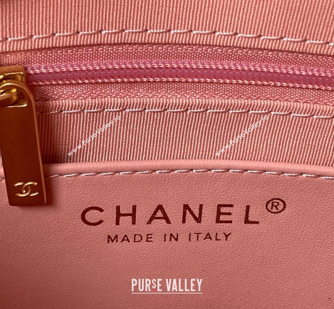 Chanel Grained Calfskin & Gold-Tone Metal Chain Backpack Bag AS4490 Pink 2023 (jiyuan-23111632)