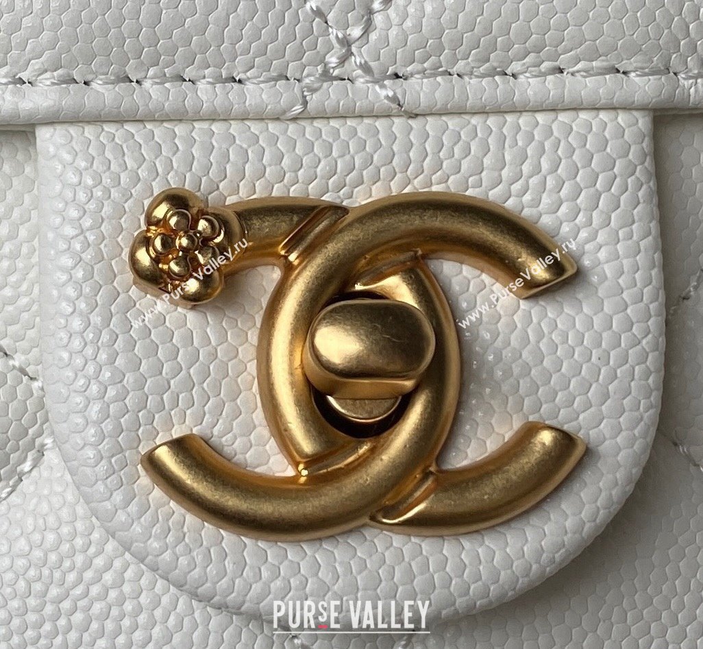 Chanel Grained Calfskin & Gold-Tone Metal Chain Backpack Bag AS4490 White 2023 (jiyuan-23111629)