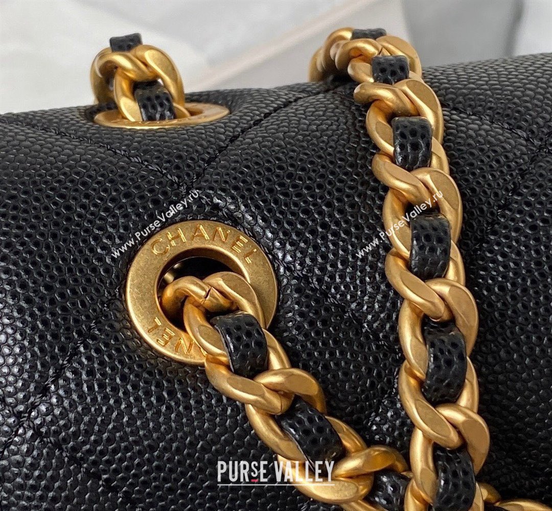 Chanel Grained Calfskin & Gold-Tone Metal Chain Backpack Bag AS4490 Black 2023 (jiyuan-23111628)
