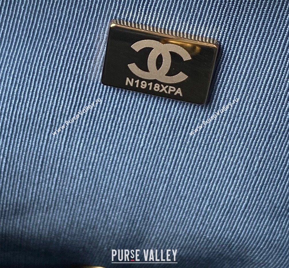 Chanel Grained Calfskin & Gold-Tone Metal Chain Backpack Bag AS4490 Blue 2023 (jiyuan-23111633)