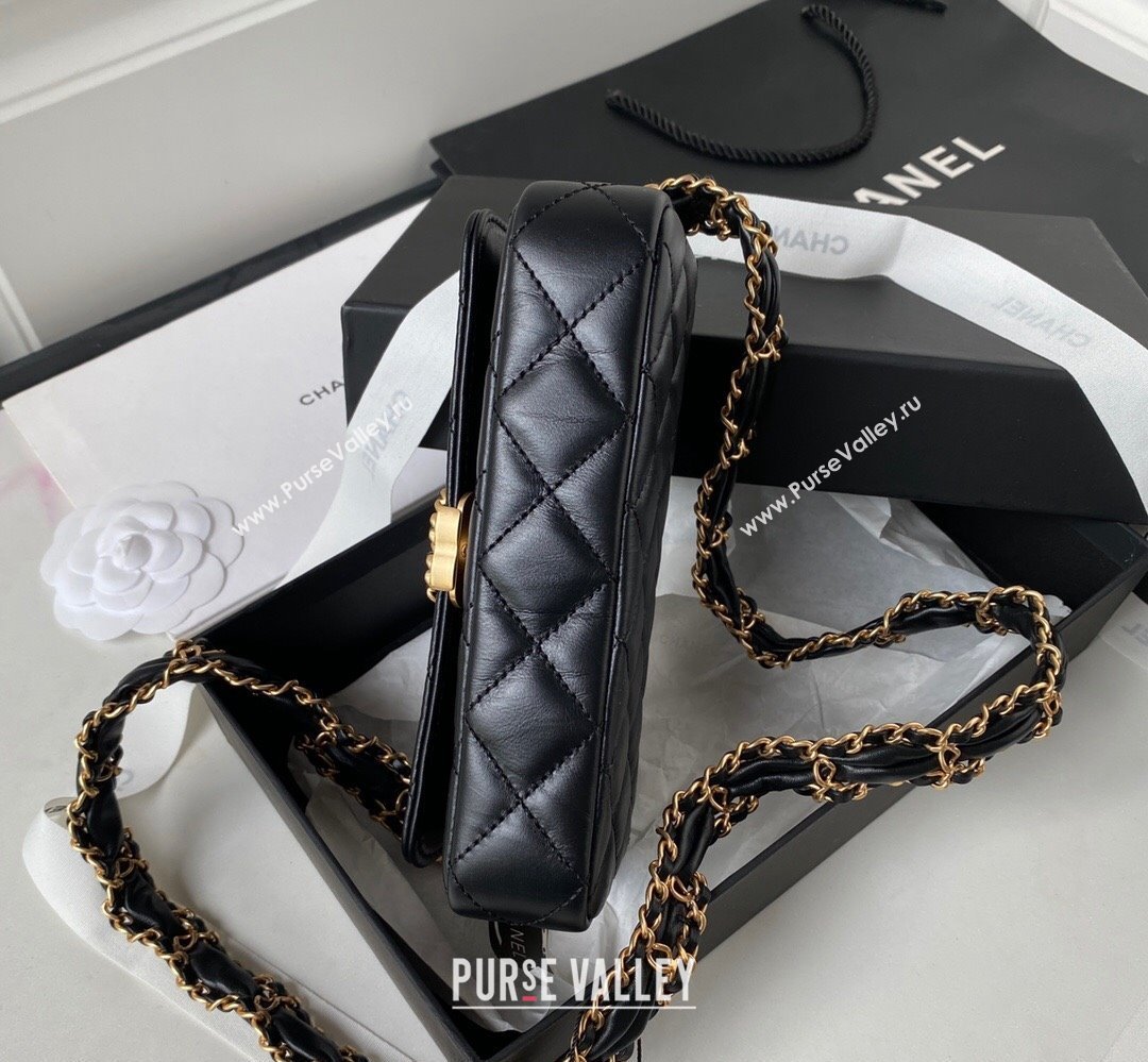 Chanel Crinkled Calfskin Clutch with Chain Bag AP3570 Black 2023 (jiyuan-23111719)
