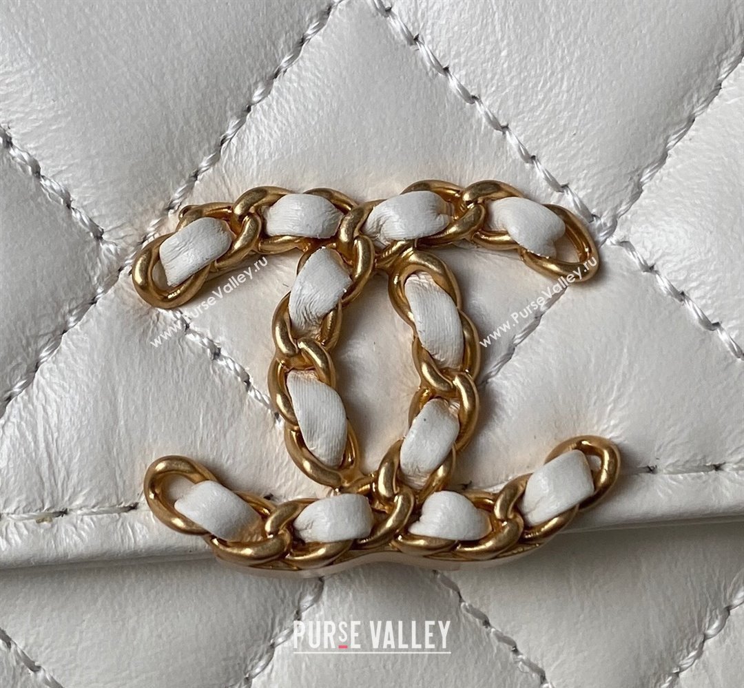 Chanel Crinkled Calfskin Clutch with Chain Bag AP3570 White 2023 (jiyuan-23111720)