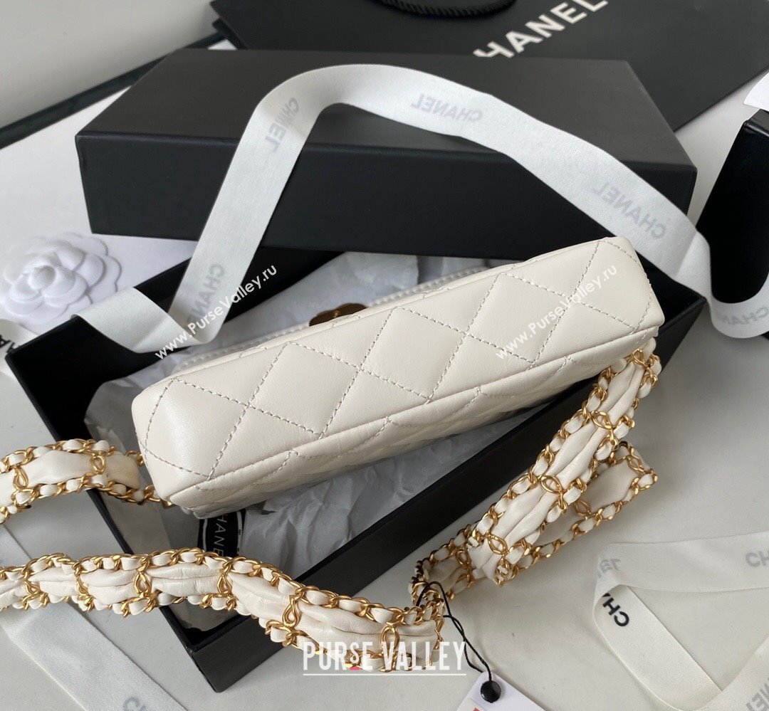 Chanel Crinkled Calfskin Clutch with Chain Bag AP3570 White 2023 (jiyuan-23111720)