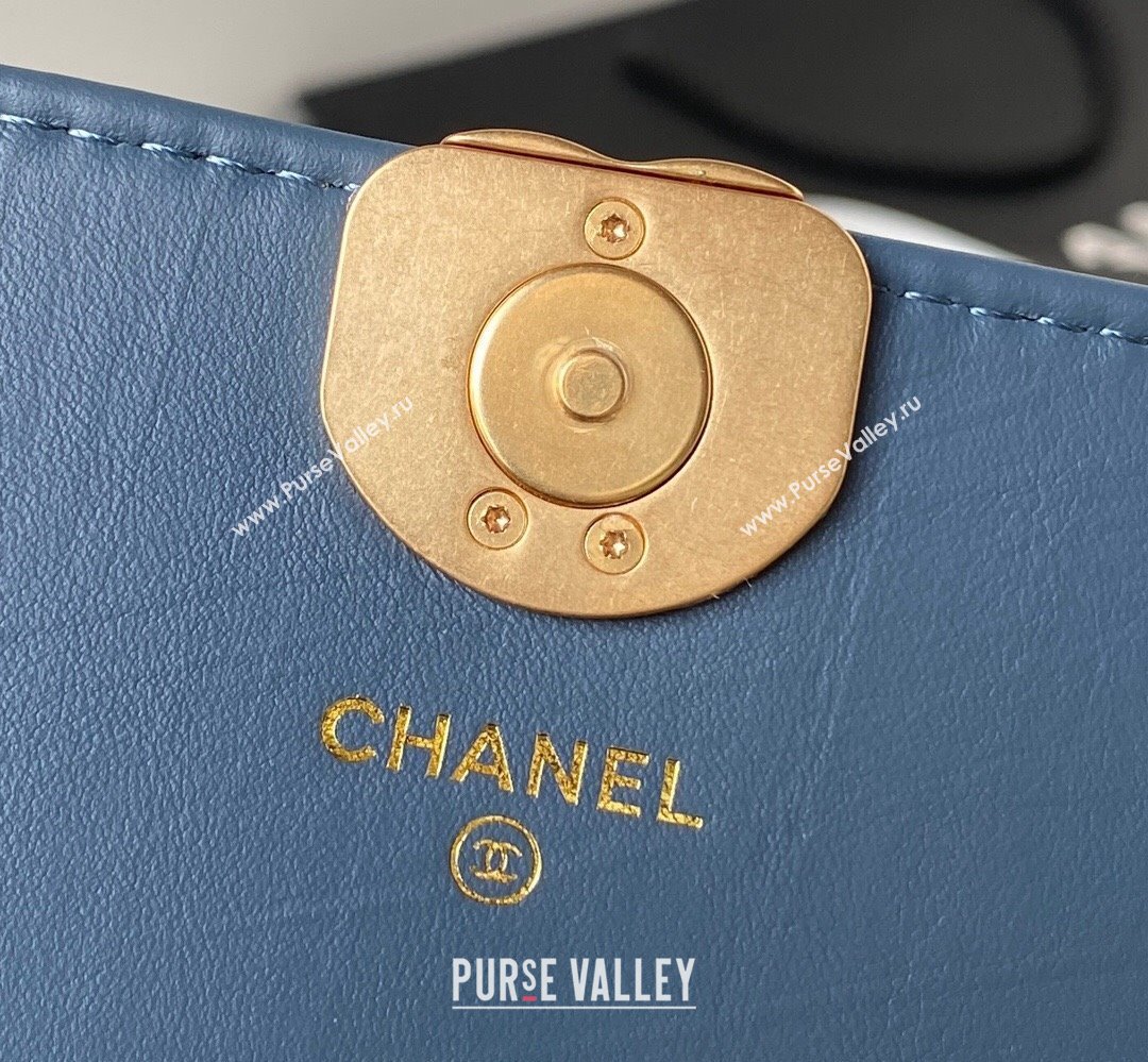 Chanel Crinkled Calfskin Clutch with Chain Bag AP3570 Blue 2023 (jiyuan-23111721)