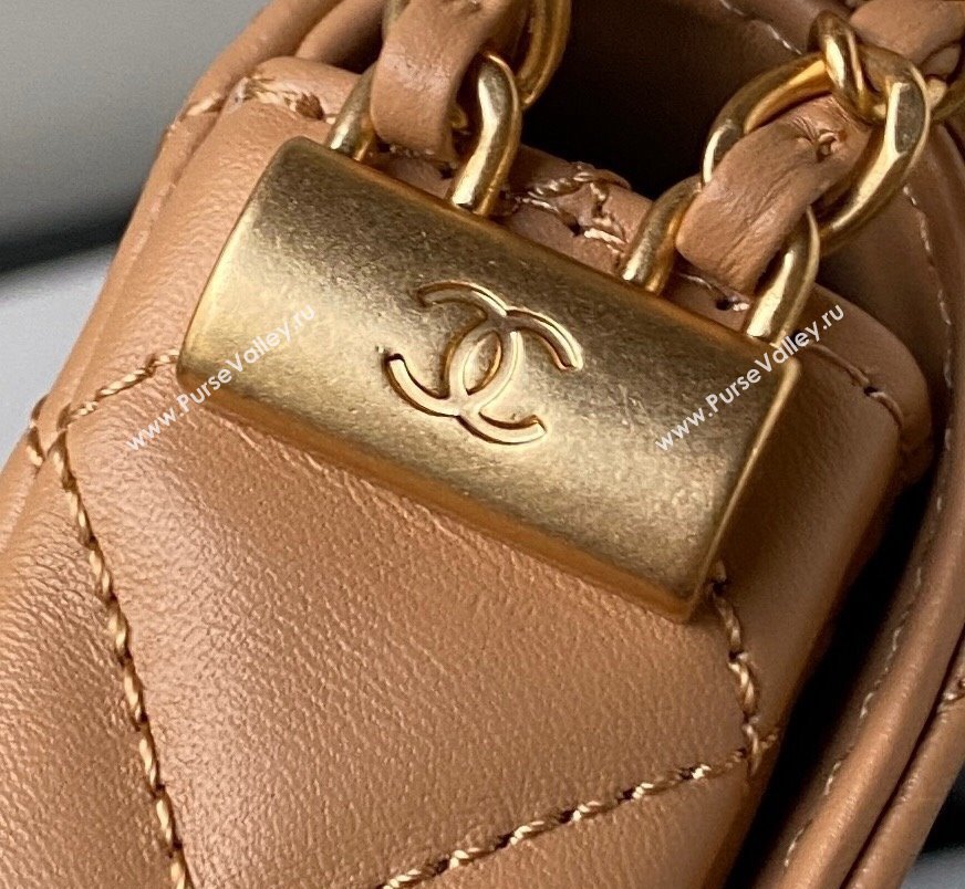 Chanel Crinkled Calfskin Clutch with Chain Bag AP3570 Brown 2023 (jiyuan-23111722)