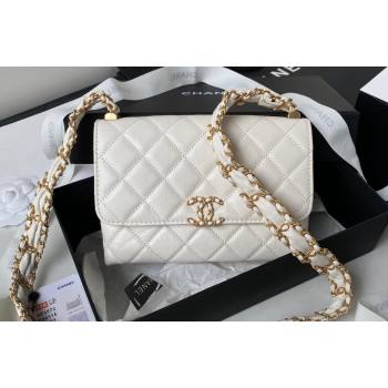Chanel Crinkled Calfskin Mini Flap Bag AP3572 White 2023 (jiyuan-23111716)
