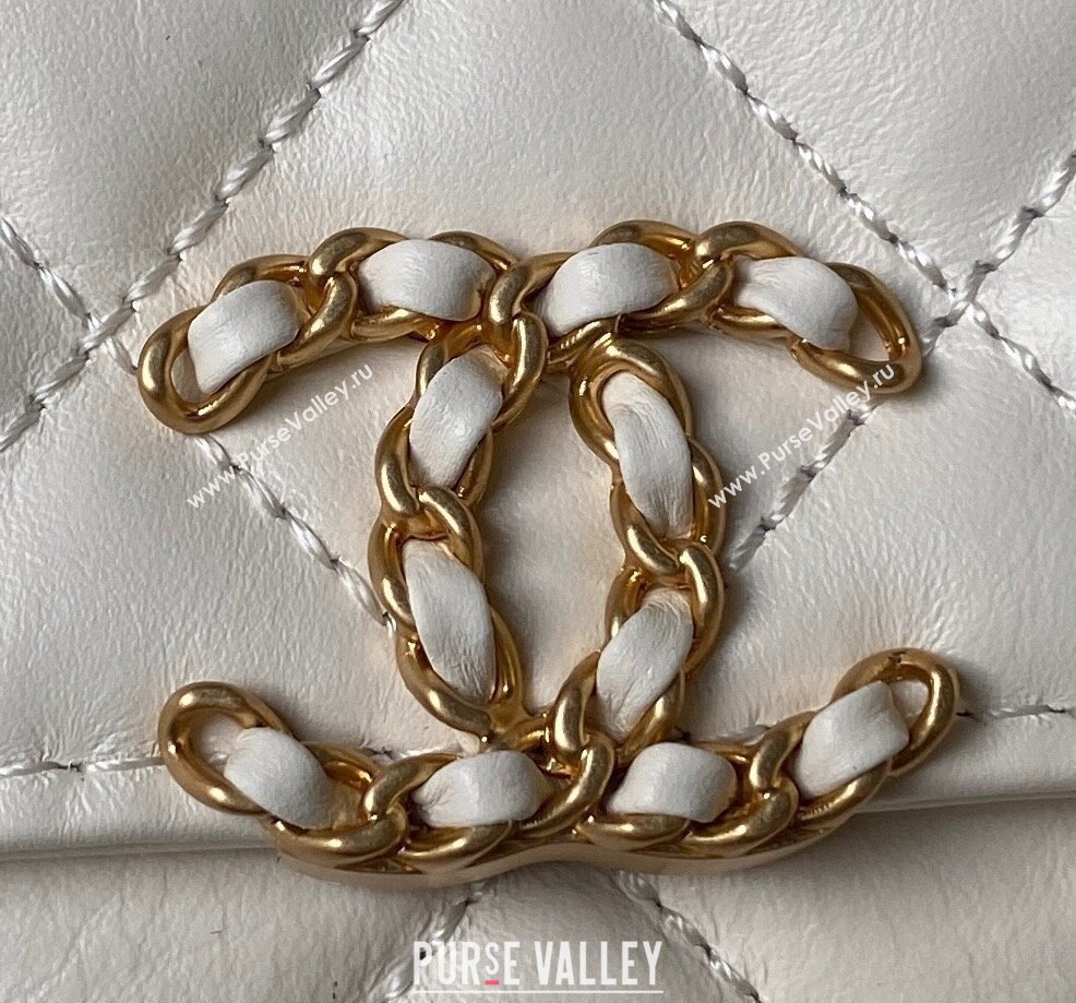 Chanel Crinkled Calfskin Mini Flap Bag AP3572 White 2023 (jiyuan-23111716)