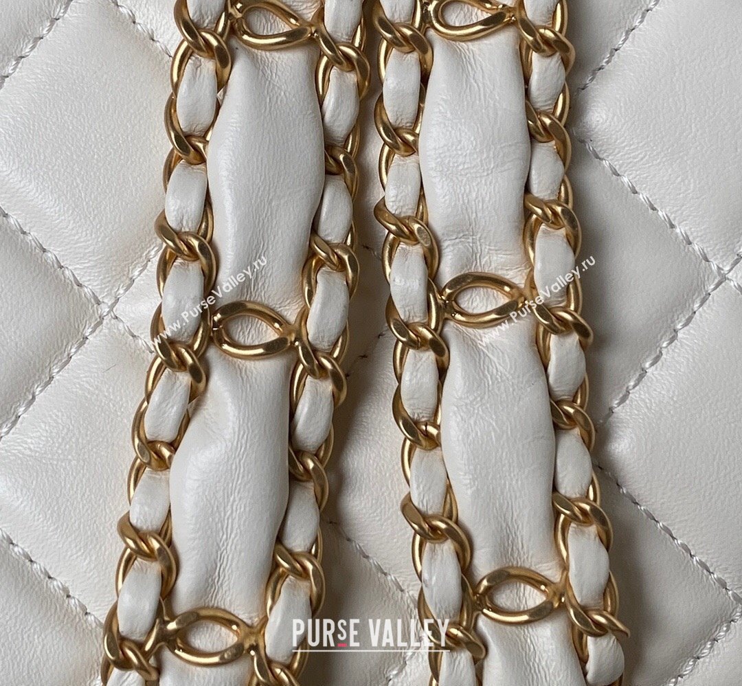 Chanel Crinkled Calfskin Mini Flap Bag AP3572 White 2023 (jiyuan-23111716)