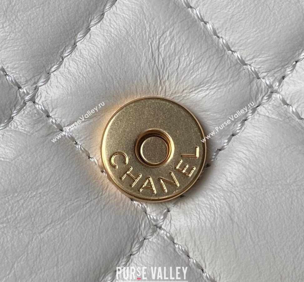 Chanel Crinkled Calfskin Mini Flap Bag AP3572 White 2023 (jiyuan-23111716)