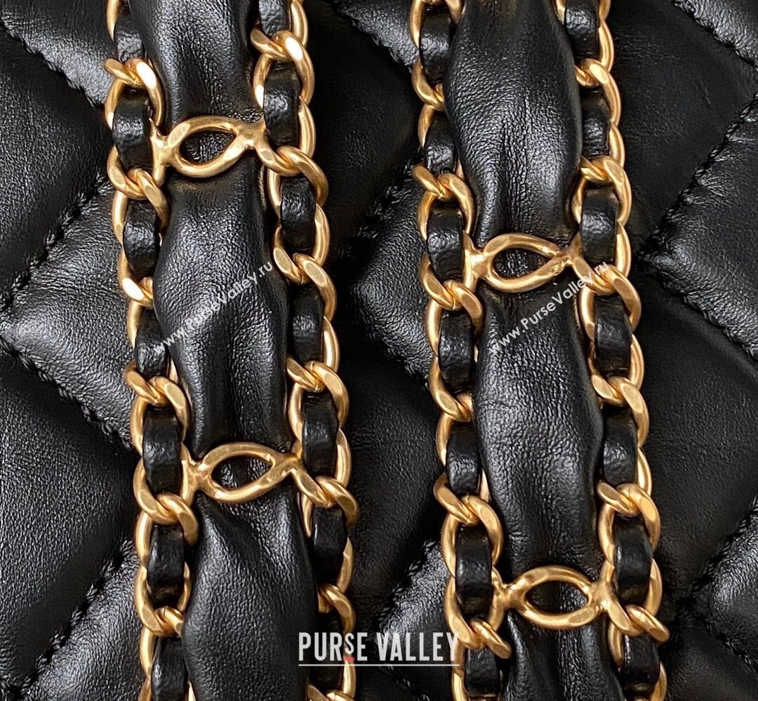 Chanel Crinkled Calfskin Mini Flap Bag AP3572 Black 2023 (jiyuan-23111715)