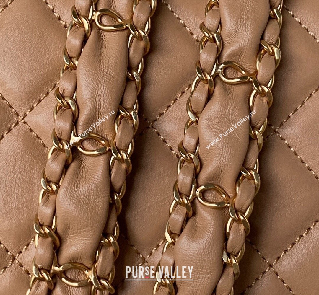 Chanel Crinkled Calfskin Mini Flap Bag AP3572 Brown 2023 (jiyuan-23111718)