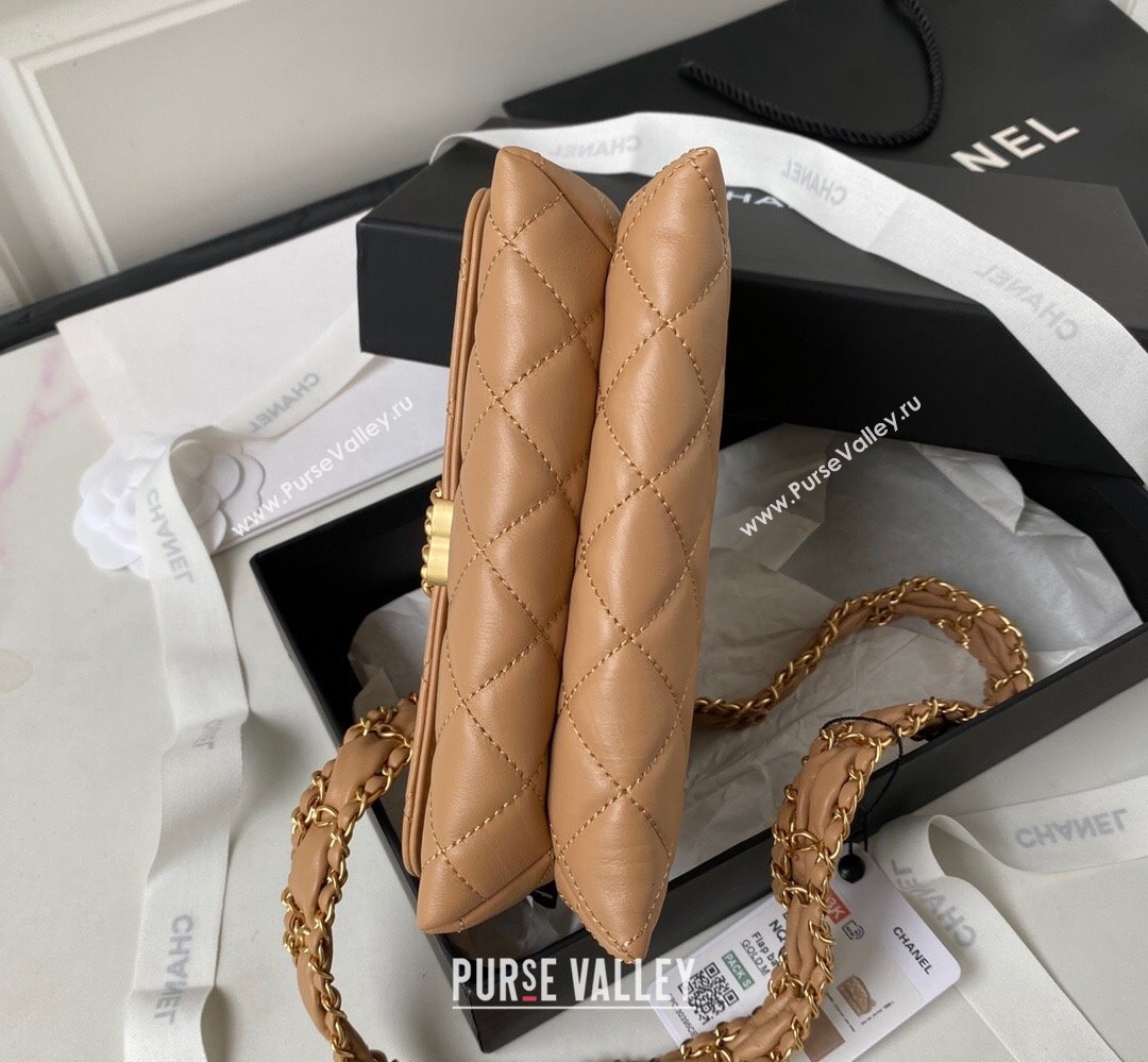 Chanel Crinkled Calfskin Mini Flap Bag AP3572 Brown 2023 (jiyuan-23111718)