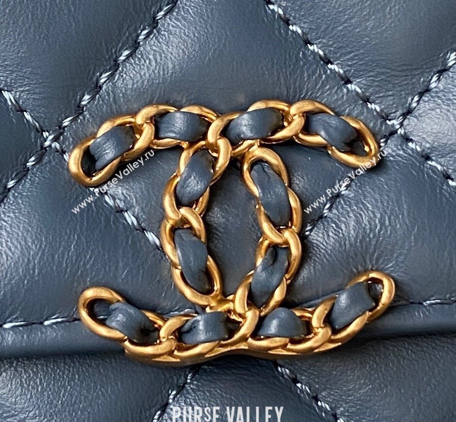 Chanel Crinkled Calfskin Mini Flap Bag AP3572 Blue 2023 (jiyuan-23111717)