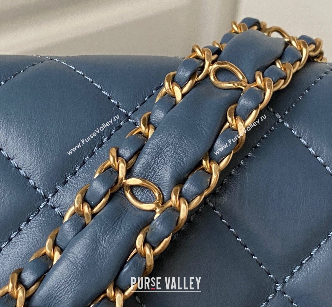 Chanel Crinkled Calfskin Mini Flap Bag AP3572 Blue 2023 (jiyuan-23111717)