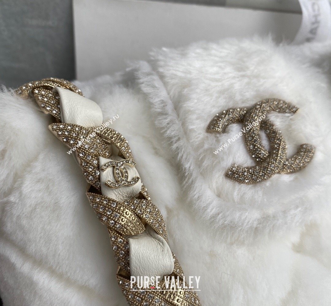 Chanel Shearling and Crystal Bucket Bag AS2257 White 2023 (jiyuan-23111615)