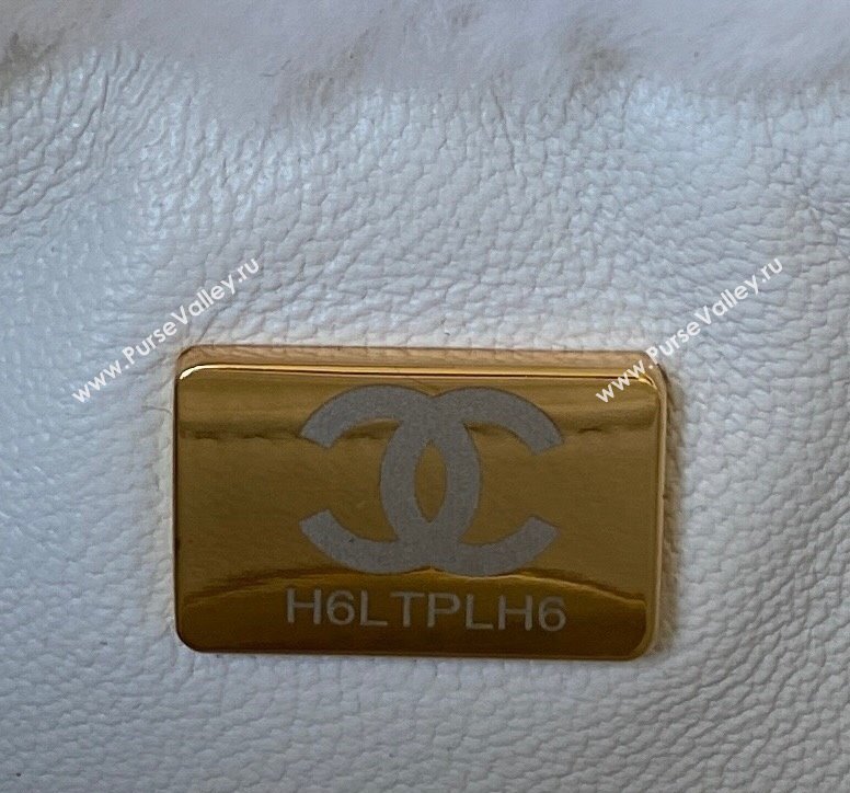 Chanel Shearling and Crystal Flap Bag AS2240 White 2023 (jiyuan-23111617)