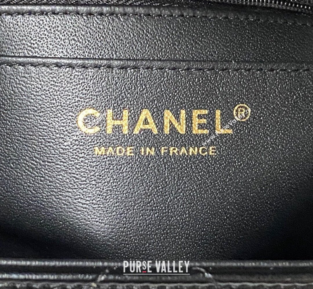 Chanel Quilted Shiny Calfskin & Gold-Tone Metal Small box Bag AS4470 Black 2023 (jiyuan-23111618)