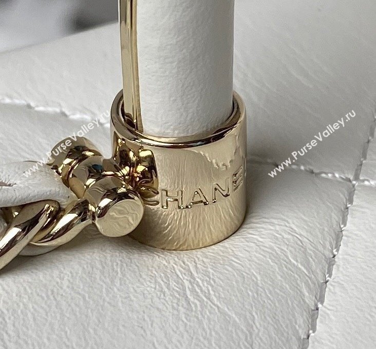 Chanel Quilted Shiny Calfskin & Gold-Tone Metal Small box Bag AS4470 White 2023 (jiyuan-23111619)