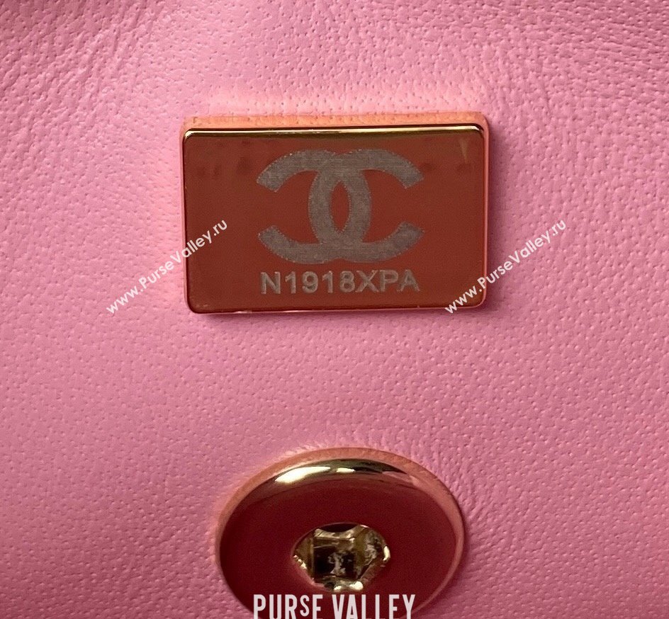 Chanel Quilted Shiny Calfskin & Gold-Tone Metal Small box Bag AS4470 Pink 2023 (jiyuan-23111620)