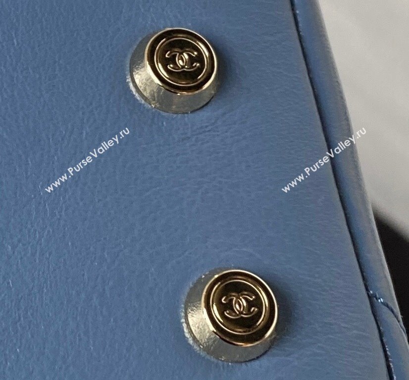Chanel Quilted Shiny Calfskin & Gold-Tone Metal Small box Bag AS4470 Denim Blue 2023 (jiyuan-23111622)