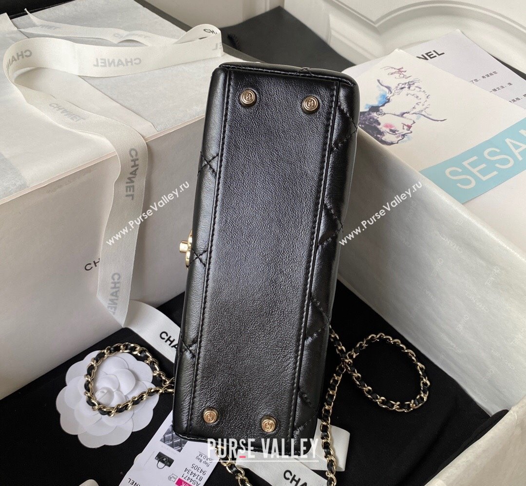 Chanel Quilted Shiny Calfskin & Gold-Tone Metal box Bag AS4471 Black 2023 (jiyuan-23111623)