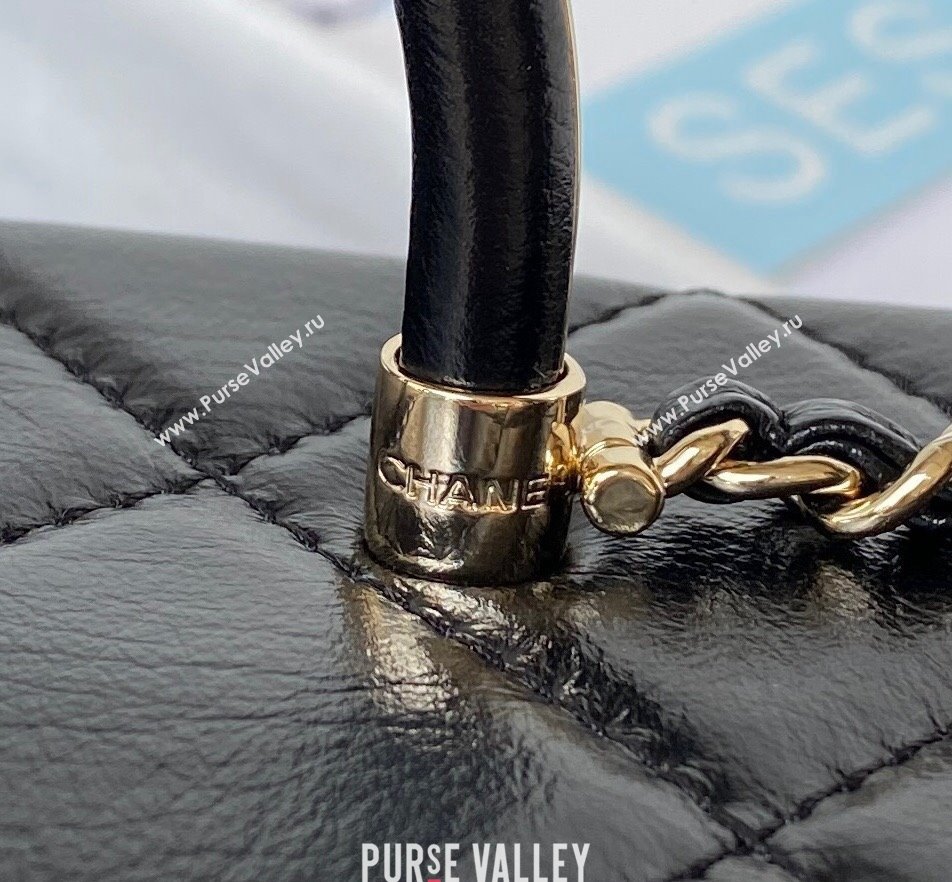 Chanel Quilted Shiny Calfskin & Gold-Tone Metal box Bag AS4471 Black 2023 (jiyuan-23111623)
