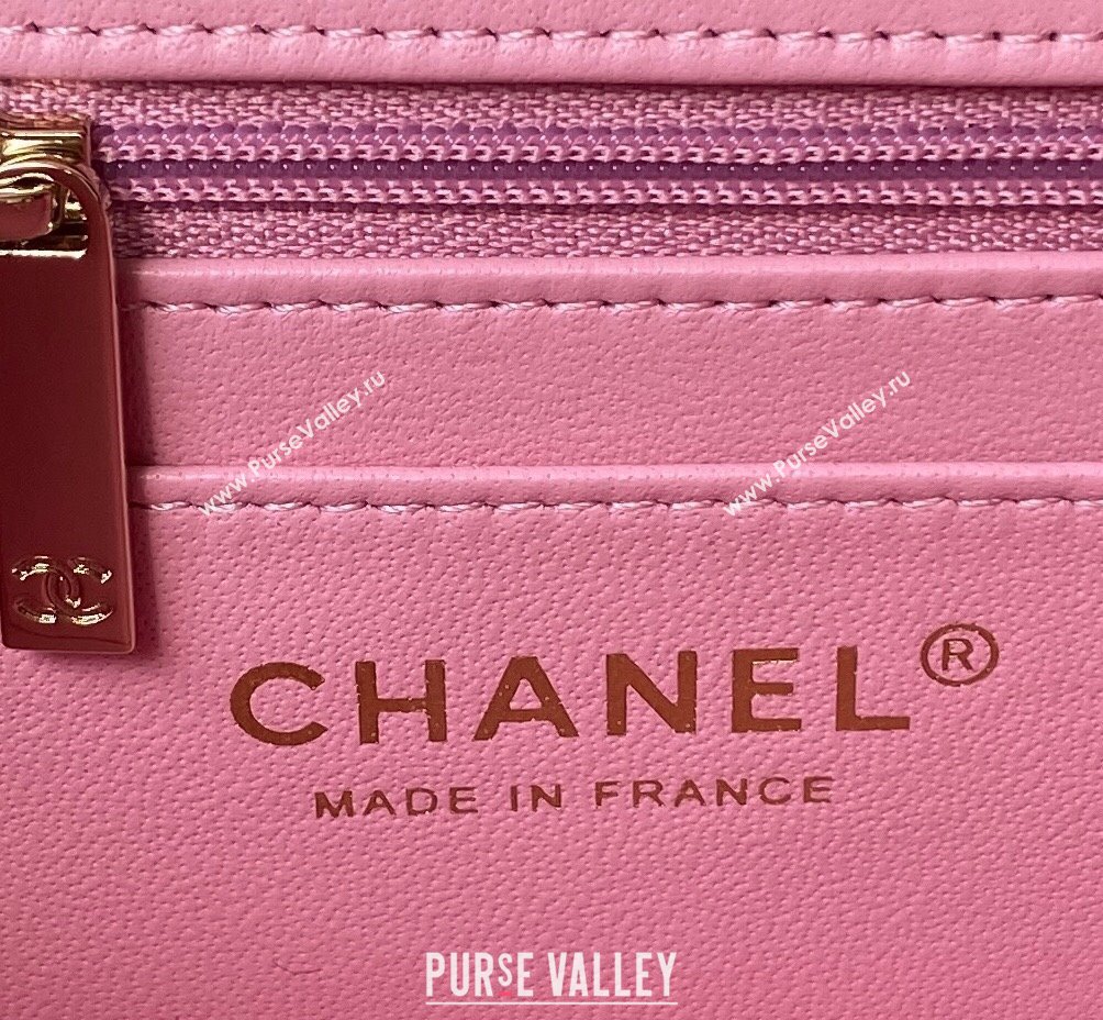 Chanel Quilted Shiny Calfskin & Gold-Tone Metal box Bag AS4471 Pink 2023 (jiyuan-23111625)