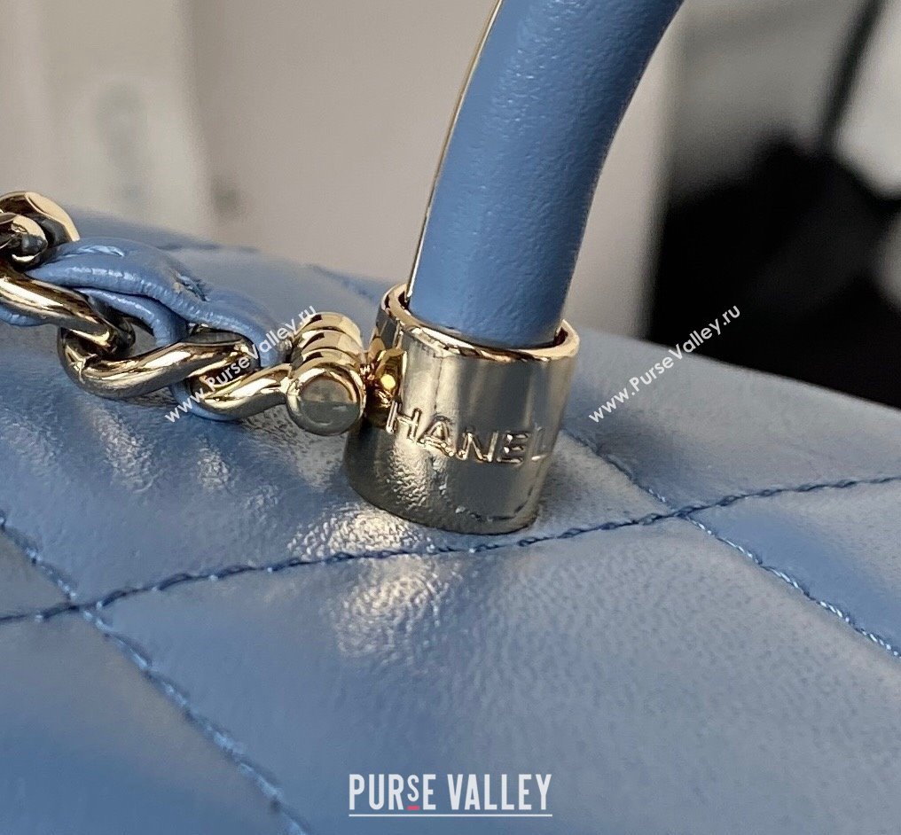 Chanel Quilted Shiny Calfskin & Gold-Tone Metal box Bag AS4471 Denim Blue 2023 (jiyuan-23111627)