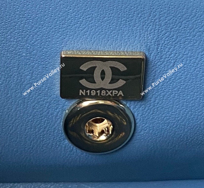 Chanel Quilted Shiny Calfskin & Gold-Tone Metal box Bag AS4471 Denim Blue 2023 (jiyuan-23111627)