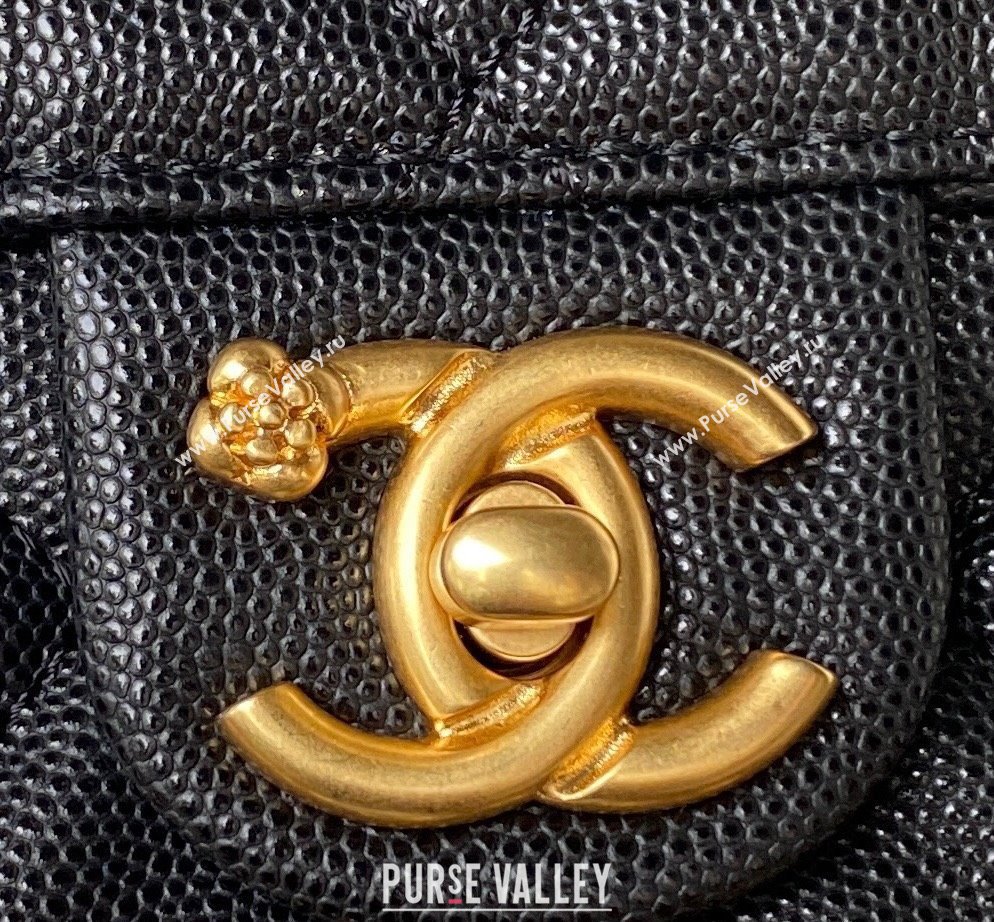 Chanel Grained Calfskin & Gold-Tone Metal Chain Flap Bag AS4489 Black 2023 (jiyuan-23111701)