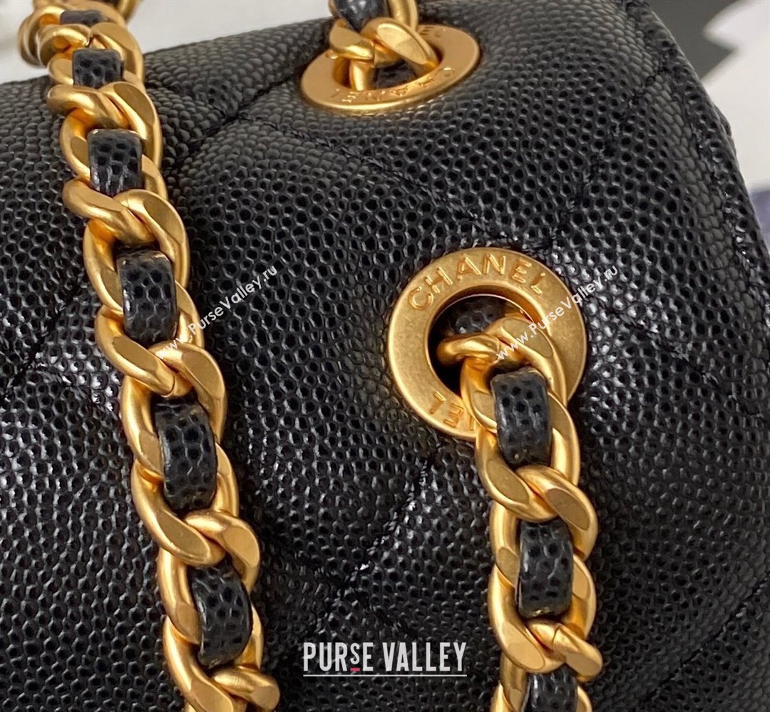 Chanel Grained Calfskin & Gold-Tone Metal Chain Flap Bag AS4489 Black 2023 (jiyuan-23111701)