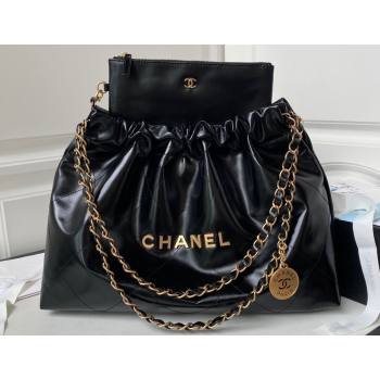 Chanel Shiny Calfskin CHANEL 22 East West Shopping Bag AS4486 Black/Gold 2023 (jiyuan-23111605)