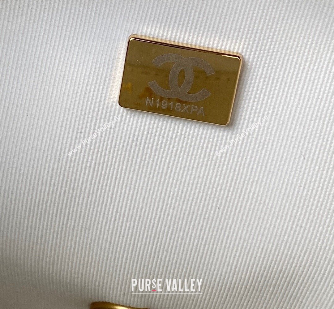 Chanel Grained Calfskin & Gold-Tone Metal Chain Flap Bag AS4489 White 2023 (jiyuan-23111702)