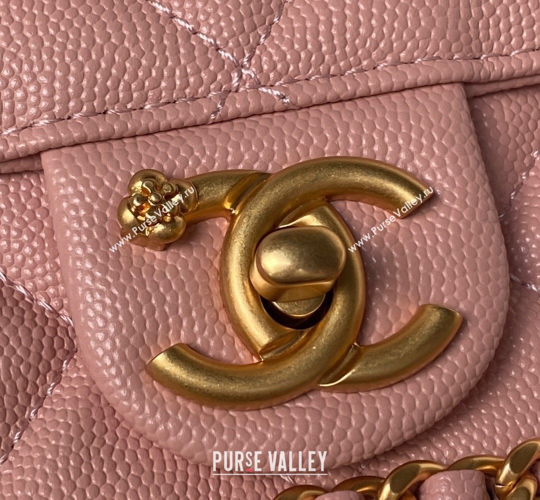 Chanel Grained Calfskin & Gold-Tone Metal Chain Flap Bag AS4489 Pink 2023 (jiyuan-23111704)