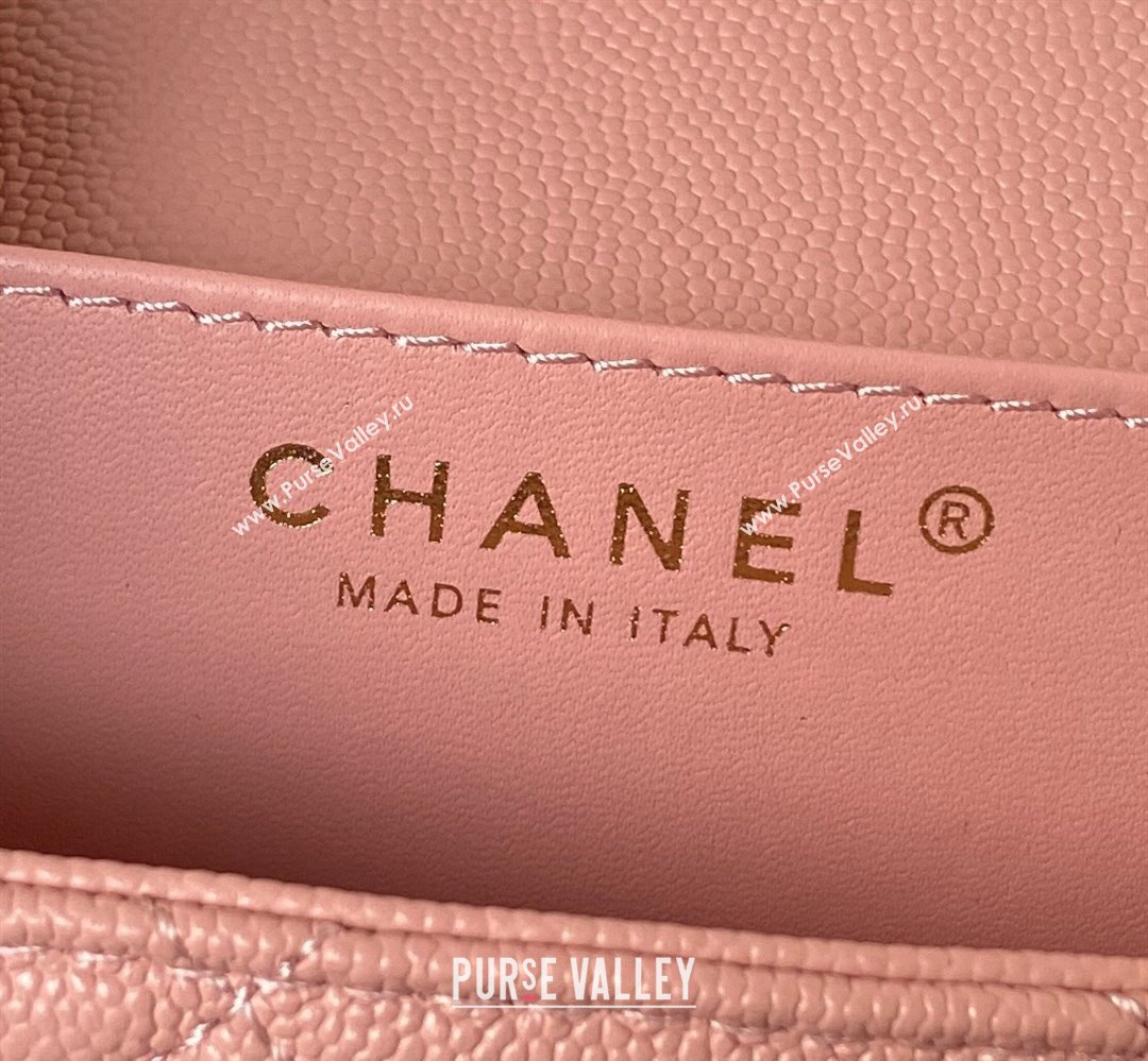 Chanel Grained Calfskin & Gold-Tone Metal Chain Flap Bag AS4489 Pink 2023 (jiyuan-23111704)