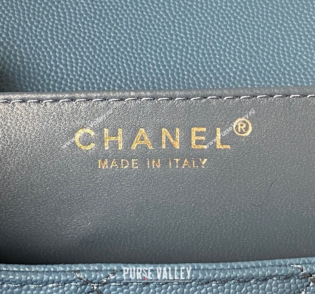 Chanel Grained Calfskin & Gold-Tone Metal Chain Flap Bag AS4489 Blue 2023 (jiyuan-23111705)