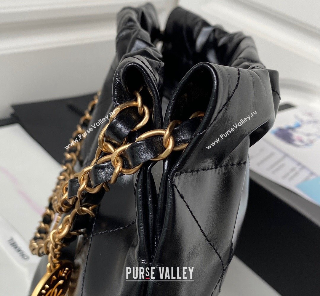 Chanel Shiny Calfskin CHANEL 22 East West Shopping Bag AS4486 Black/Gold 2023 (jiyuan-23111605)