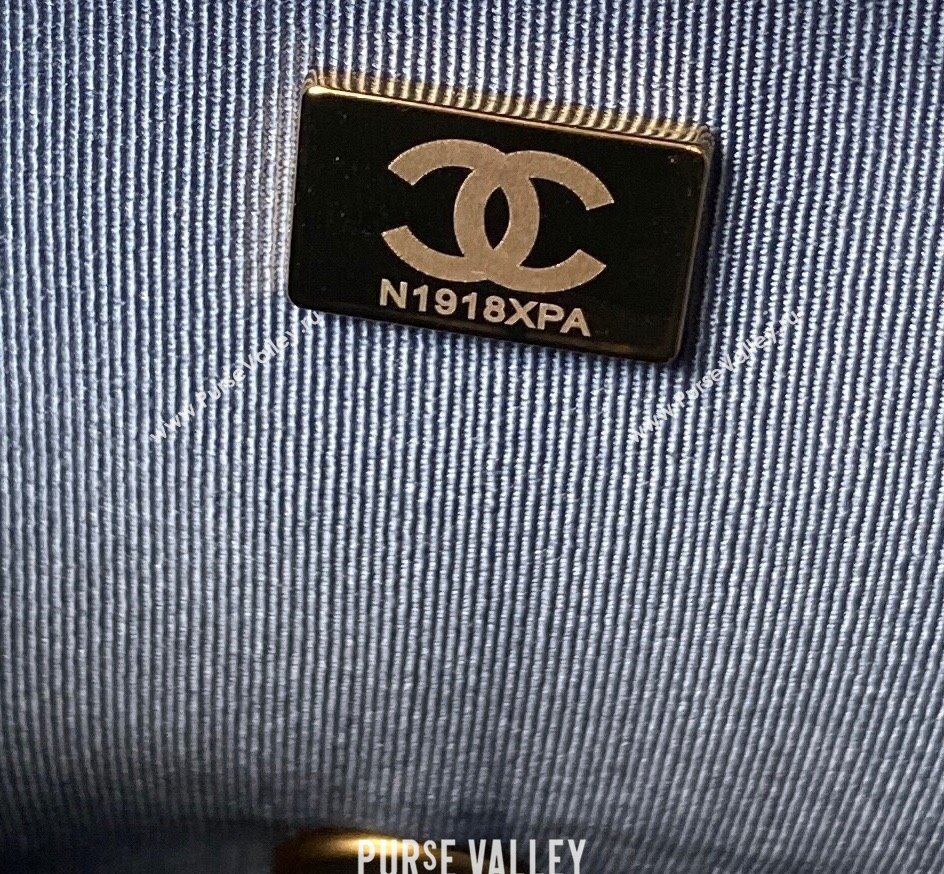 Chanel Grained Calfskin & Gold-Tone Metal Chain Flap Bag AS4489 Blue 2023 (jiyuan-23111705)