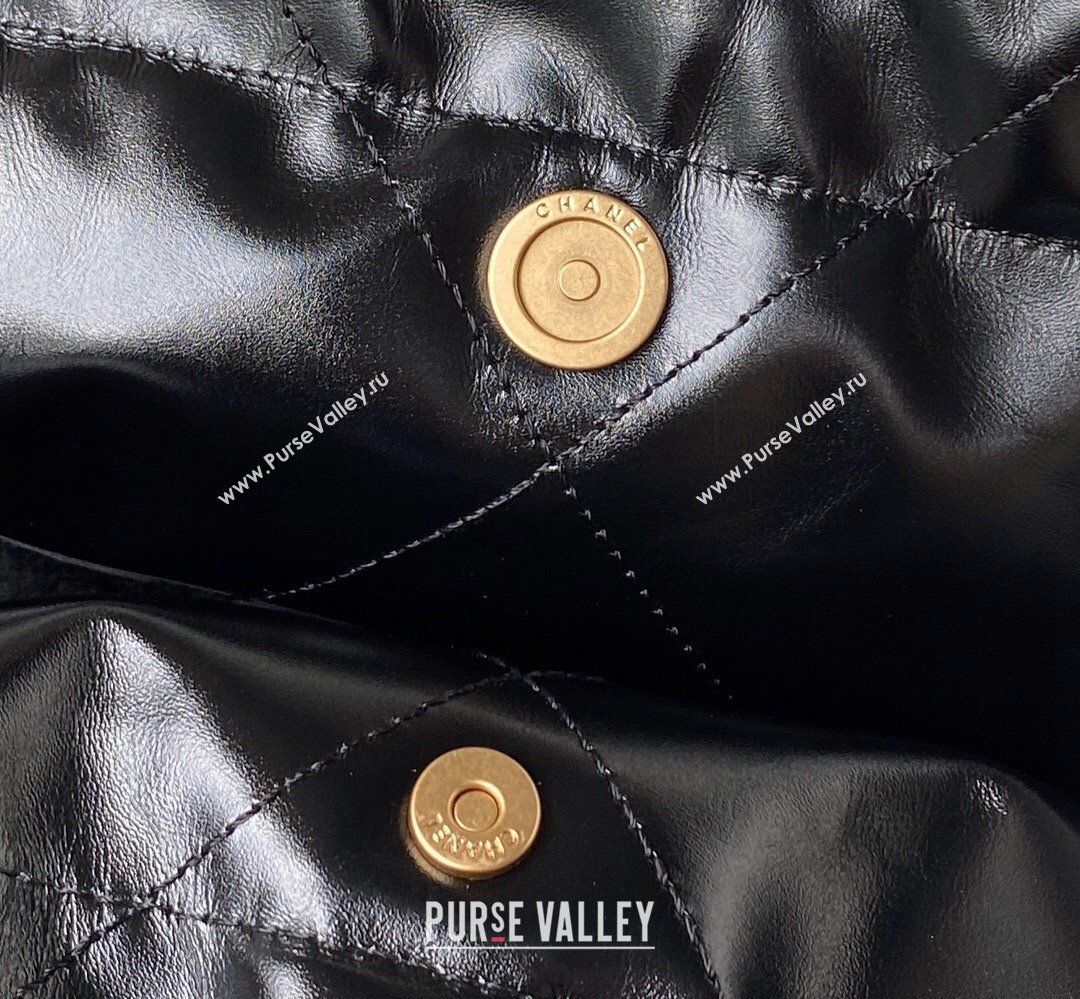 Chanel Shiny Calfskin CHANEL 22 East West Shopping Bag AS4486 Black/Gold 2023 (jiyuan-23111605)