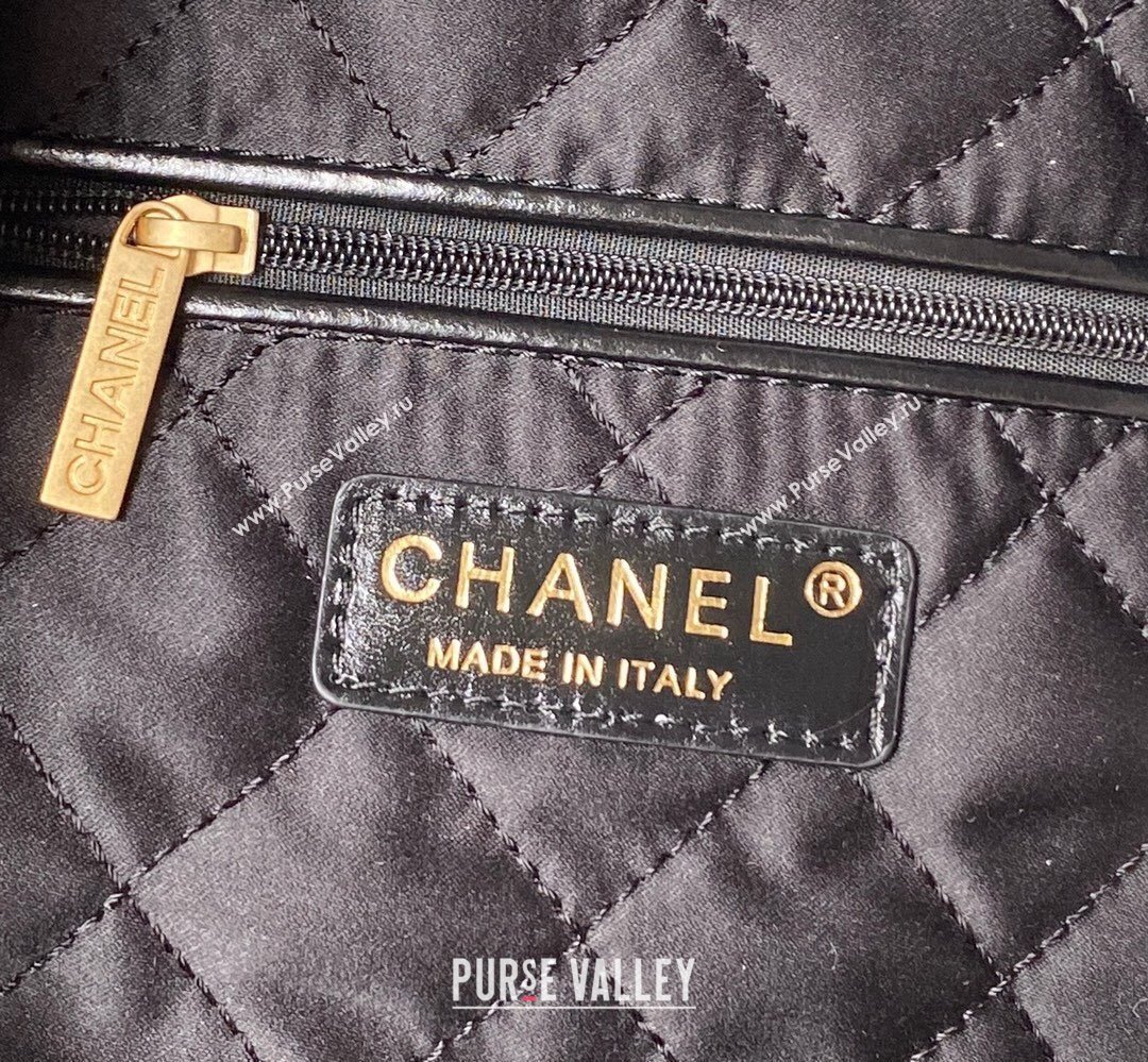 Chanel Shiny Calfskin CHANEL 22 East West Shopping Bag AS4486 Black/Gold 2023 (jiyuan-23111605)