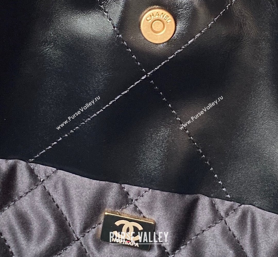 Chanel Shiny Calfskin CHANEL 22 East West Shopping Bag AS4486 Black/Gold 2023 (jiyuan-23111605)