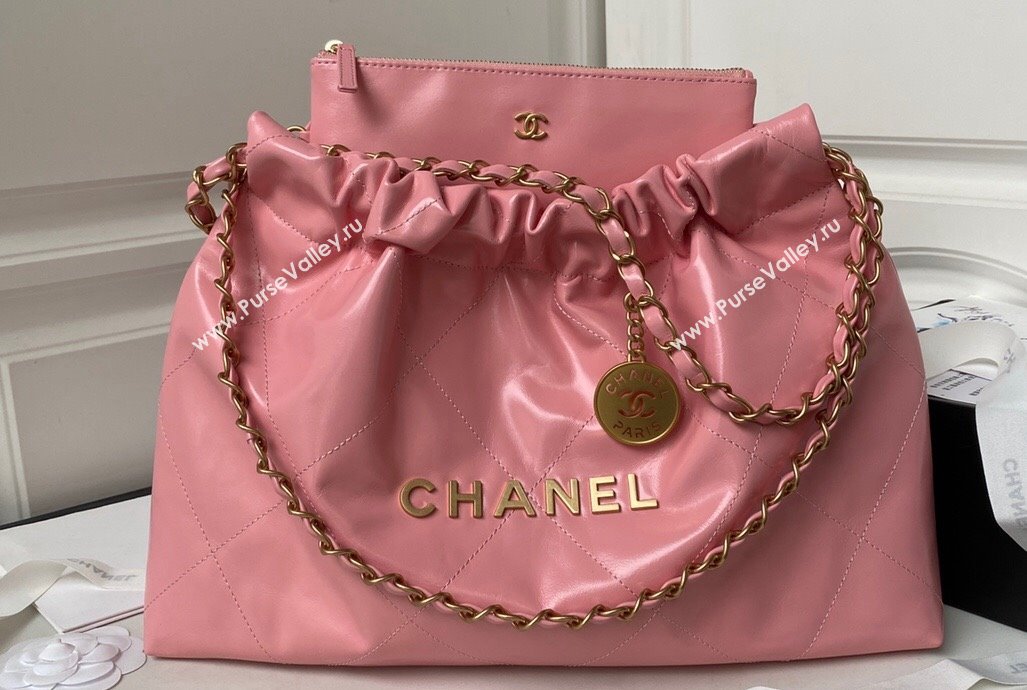 Chanel Shiny Calfskin CHANEL 22 East West Shopping Bag AS4486 Pink 2023 (jiyuan-23111608)